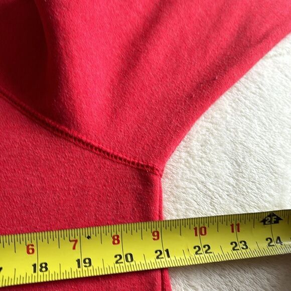 Vintage WISCONSIN Bucky BADGERS Red distressed Sweatshirt drop shoulder sz large - Picture 6 of 6